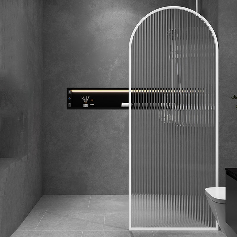 White Framed Fixed Glass Panel Scratch Resistant Fixed Glass Panel Clearhalo 'Bathroom Remodel & Bathroom Fixtures' 'Home Improvement' 'home_improvement' 'home_improvement_shower_tub_doors' 'Shower and Tub Doors' 'shower_tub_doors' 'Showers & Bathtubs' 7243065