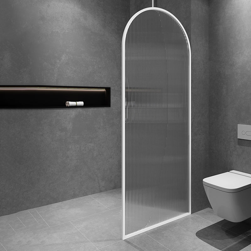 White Framed Fixed Glass Panel Scratch Resistant Fixed Glass Panel Clearhalo 'Bathroom Remodel & Bathroom Fixtures' 'Home Improvement' 'home_improvement' 'home_improvement_shower_tub_doors' 'Shower and Tub Doors' 'shower_tub_doors' 'Showers & Bathtubs' 7243071