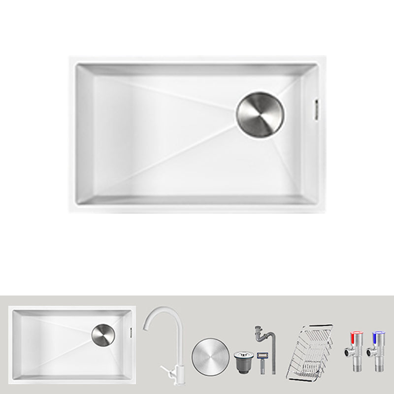 Single Bowl Kitchen Sink Stainless Steel Kitchen Sink with Drain Strainer Kit Sink with Faucet Round Faucet Clearhalo 'Home Improvement' 'home_improvement' 'home_improvement_kitchen_sinks' 'Kitchen Remodel & Kitchen Fixtures' 'Kitchen Sinks & Faucet Components' 'Kitchen Sinks' 'kitchen_sinks' 7243891