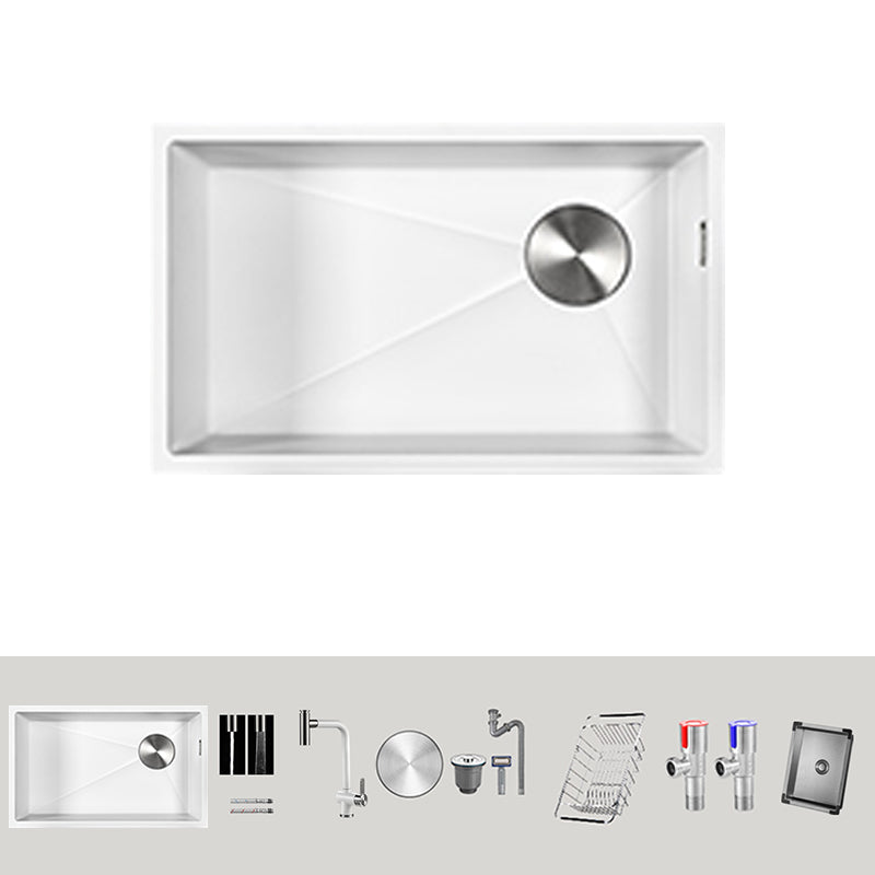 Single Bowl Kitchen Sink Stainless Steel Kitchen Sink with Drain Strainer Kit Sink with Faucet Rotary Pull Faucet Clearhalo 'Home Improvement' 'home_improvement' 'home_improvement_kitchen_sinks' 'Kitchen Remodel & Kitchen Fixtures' 'Kitchen Sinks & Faucet Components' 'Kitchen Sinks' 'kitchen_sinks' 7243899