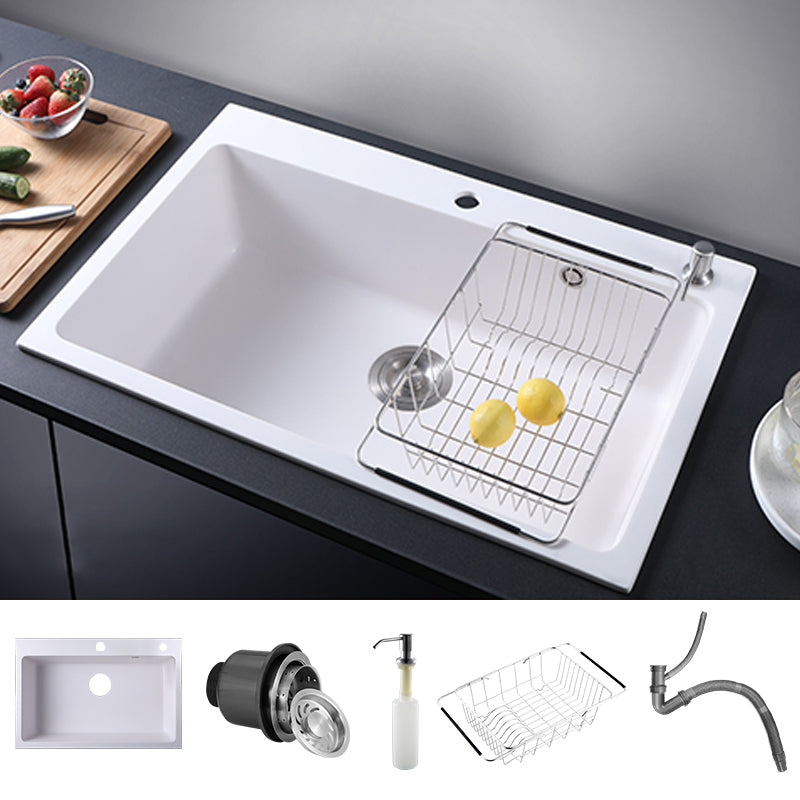 Quartz Kitchen Sink Contemporary 1-Bowl Kitchen Sink with Strainer Sink Only None Clearhalo 'Home Improvement' 'home_improvement' 'home_improvement_kitchen_sinks' 'Kitchen Remodel & Kitchen Fixtures' 'Kitchen Sinks & Faucet Components' 'Kitchen Sinks' 'kitchen_sinks' 7244593