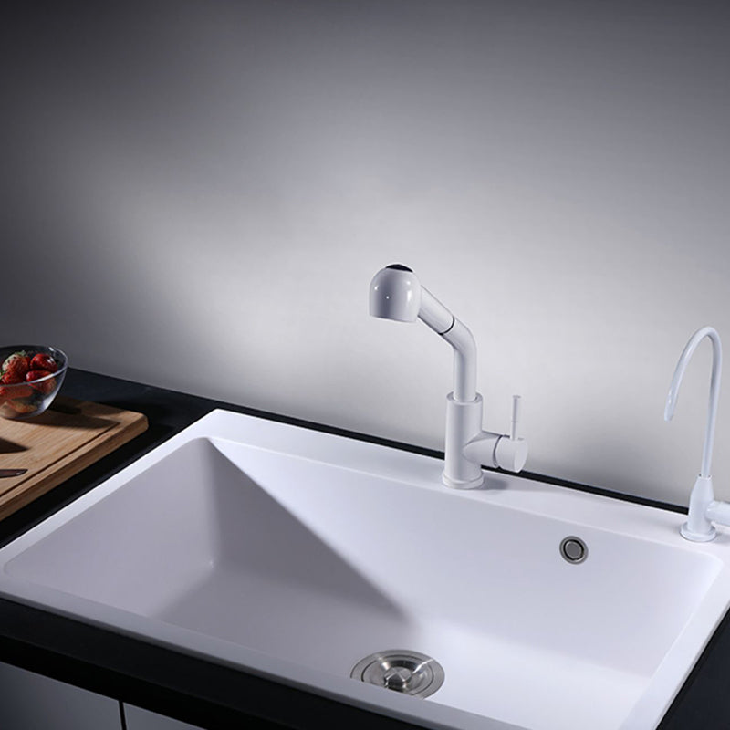 Quartz Kitchen Sink Contemporary 1-Bowl Kitchen Sink with Strainer Clearhalo 'Home Improvement' 'home_improvement' 'home_improvement_kitchen_sinks' 'Kitchen Remodel & Kitchen Fixtures' 'Kitchen Sinks & Faucet Components' 'Kitchen Sinks' 'kitchen_sinks' 7244605