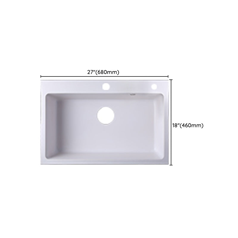 Quartz Kitchen Sink Contemporary 1-Bowl Kitchen Sink with Strainer Clearhalo 'Home Improvement' 'home_improvement' 'home_improvement_kitchen_sinks' 'Kitchen Remodel & Kitchen Fixtures' 'Kitchen Sinks & Faucet Components' 'Kitchen Sinks' 'kitchen_sinks' 7244609