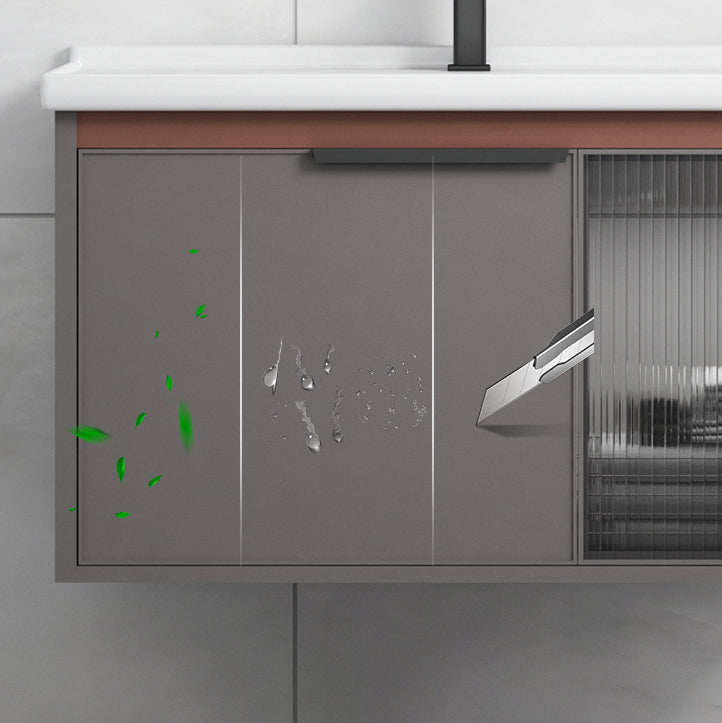 Modern Rectangular Bathroom Vanity Metal Frame Single-Sink Sink Vanity Clearhalo 'Bathroom Remodel & Bathroom Fixtures' 'Bathroom Vanities' 'bathroom_vanities' 'Home Improvement' 'home_improvement' 'home_improvement_bathroom_vanities' 7244664