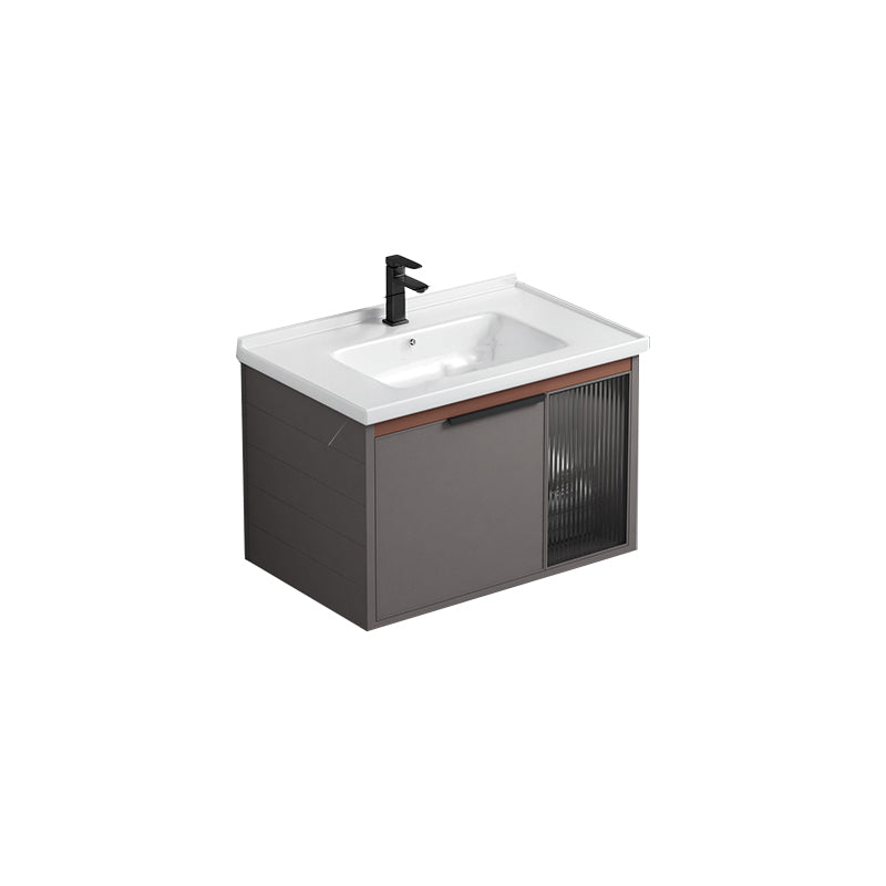 Modern Rectangular Bathroom Vanity Metal Frame Single-Sink Sink Vanity Vanity & Faucet 28"L x 19"W x 18"H Clearhalo 'Bathroom Remodel & Bathroom Fixtures' 'Bathroom Vanities' 'bathroom_vanities' 'Home Improvement' 'home_improvement' 'home_improvement_bathroom_vanities' 7244683