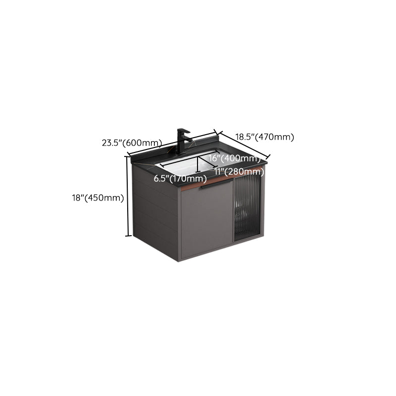 Modern Rectangular Bathroom Vanity Metal Frame Single-Sink Sink Vanity Clearhalo 'Bathroom Remodel & Bathroom Fixtures' 'Bathroom Vanities' 'bathroom_vanities' 'Home Improvement' 'home_improvement' 'home_improvement_bathroom_vanities' 7244693