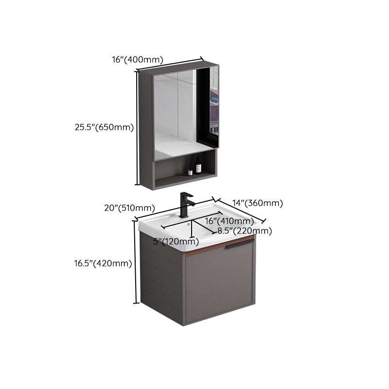 Modern Rectangular Bathroom Vanity Metal Frame Single-Sink Sink Vanity Clearhalo 'Bathroom Remodel & Bathroom Fixtures' 'Bathroom Vanities' 'bathroom_vanities' 'Home Improvement' 'home_improvement' 'home_improvement_bathroom_vanities' 7244699