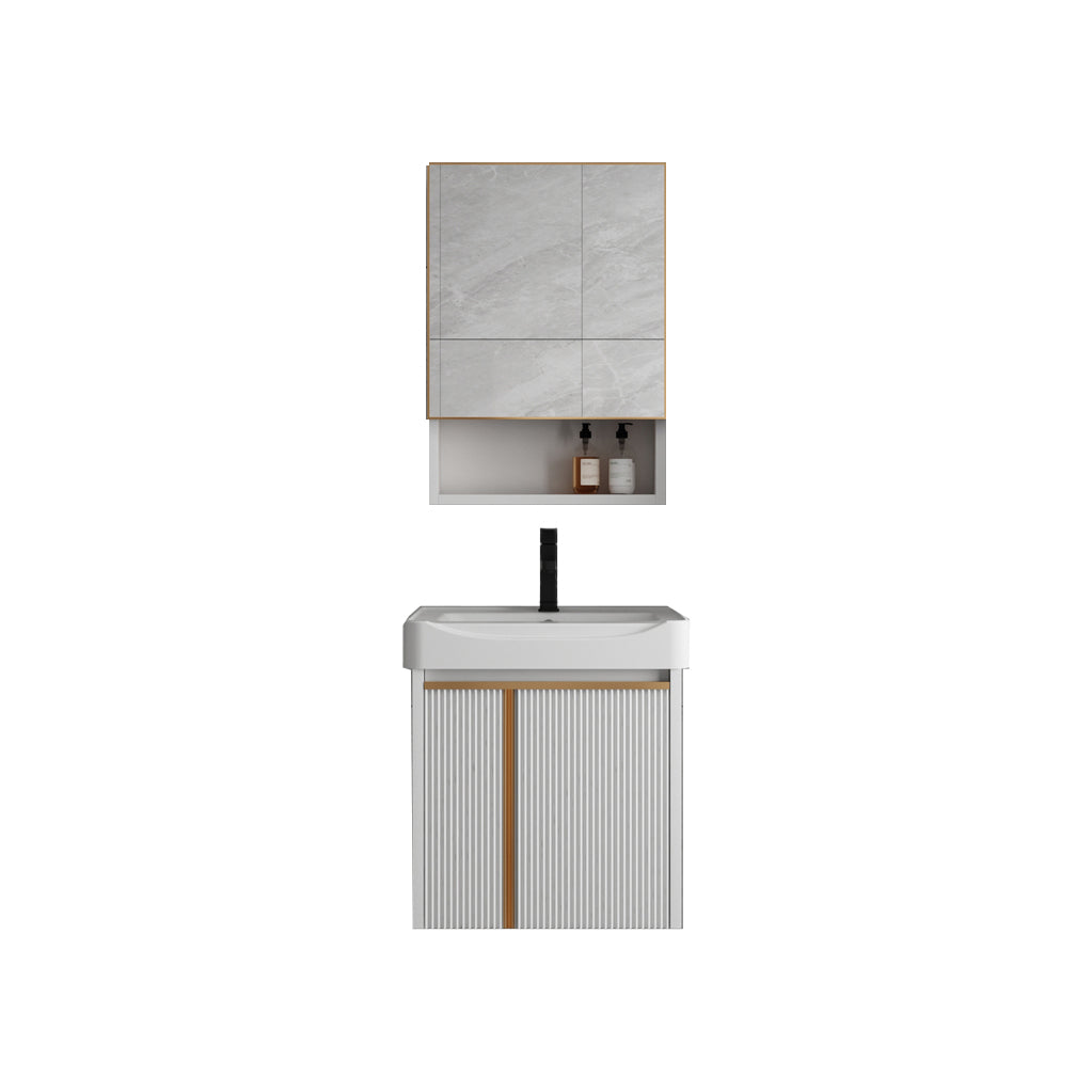 Rectangular Wall Mount Sink Vanity Modern White Metal Frame Vanity Vanity & Faucet & Mirror Cabinet https: res.litfad.com site img item 2023 01 29 7244706 1200x1200.jpg Clearhalo 'Bathroom Remodel & Bathroom Fixtures' 'Bathroom Vanities' 'bathroom_vanities' 'Home Improvement' 'home_improvement' 'home_improvement_bathroom_vanities' 7244706