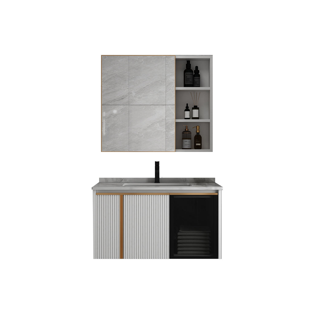 Rectangular Wall Mount Sink Vanity Modern White Metal Frame Vanity Vanity & Faucet & Mirror Cabinet https: res.litfad.com site img item 2023 01 29 7244707 1200x1200.jpg Clearhalo 'Bathroom Remodel & Bathroom Fixtures' 'Bathroom Vanities' 'bathroom_vanities' 'Home Improvement' 'home_improvement' 'home_improvement_bathroom_vanities' 7244707