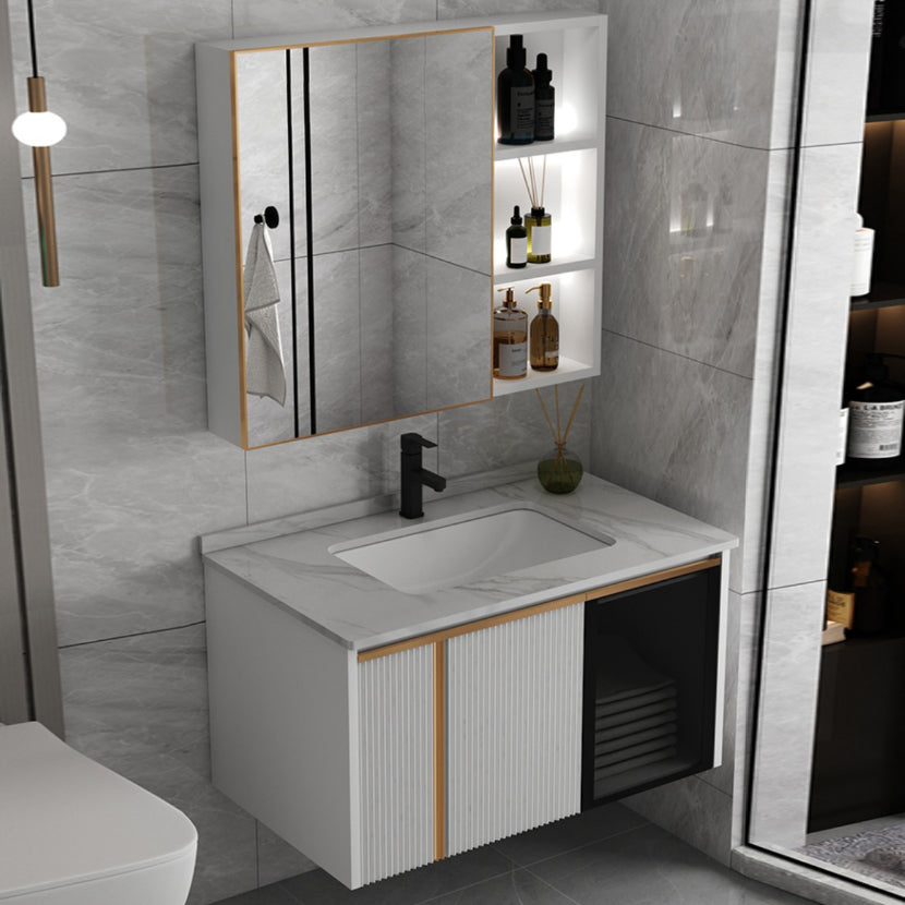 Rectangular Wall Mount Sink Vanity Modern White Metal Frame Vanity Clearhalo 'Bathroom Remodel & Bathroom Fixtures' 'Bathroom Vanities' 'bathroom_vanities' 'Home Improvement' 'home_improvement' 'home_improvement_bathroom_vanities' 7244708
