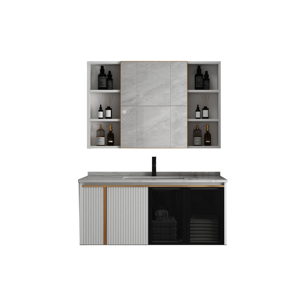 Rectangular Wall Mount Sink Vanity Modern White Metal Frame Vanity Vanity & Faucet & Mirror Cabinet https: res.litfad.com site img item 2023 01 17 7244709 1200x1200.jpg Clearhalo 'Bathroom Remodel & Bathroom Fixtures' 'Bathroom Vanities' 'bathroom_vanities' 'Home Improvement' 'home_improvement' 'home_improvement_bathroom_vanities' 7244709