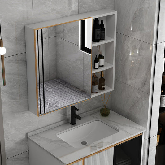 Rectangular Wall Mount Sink Vanity Modern White Metal Frame Vanity Clearhalo 'Bathroom Remodel & Bathroom Fixtures' 'Bathroom Vanities' 'bathroom_vanities' 'Home Improvement' 'home_improvement' 'home_improvement_bathroom_vanities' 7244710