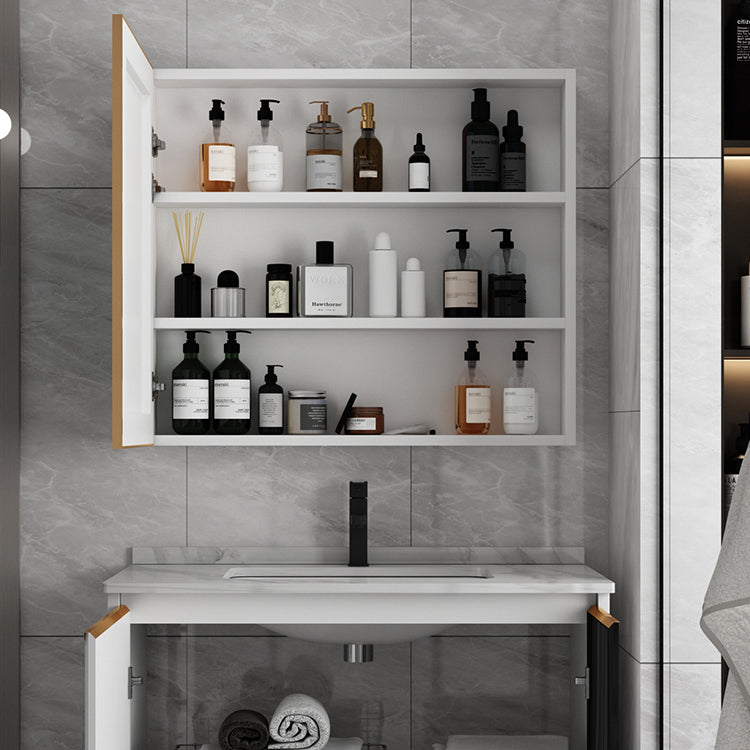 Rectangular Wall Mount Sink Vanity Modern White Metal Frame Vanity Clearhalo 'Bathroom Remodel & Bathroom Fixtures' 'Bathroom Vanities' 'bathroom_vanities' 'Home Improvement' 'home_improvement' 'home_improvement_bathroom_vanities' 7244712