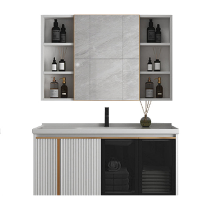 Rectangular Wall Mount Sink Vanity Modern White Metal Frame Vanity Clearhalo 'Bathroom Remodel & Bathroom Fixtures' 'Bathroom Vanities' 'bathroom_vanities' 'Home Improvement' 'home_improvement' 'home_improvement_bathroom_vanities' 7244714