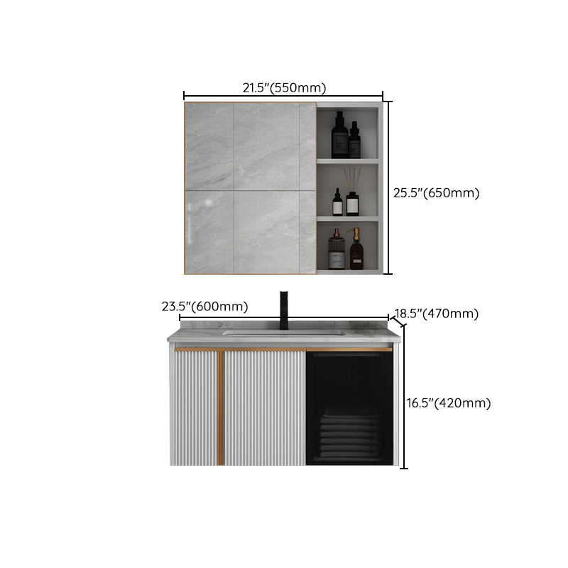 Rectangular Wall Mount Sink Vanity Modern White Metal Frame Vanity Clearhalo 'Bathroom Remodel & Bathroom Fixtures' 'Bathroom Vanities' 'bathroom_vanities' 'Home Improvement' 'home_improvement' 'home_improvement_bathroom_vanities' 7244727