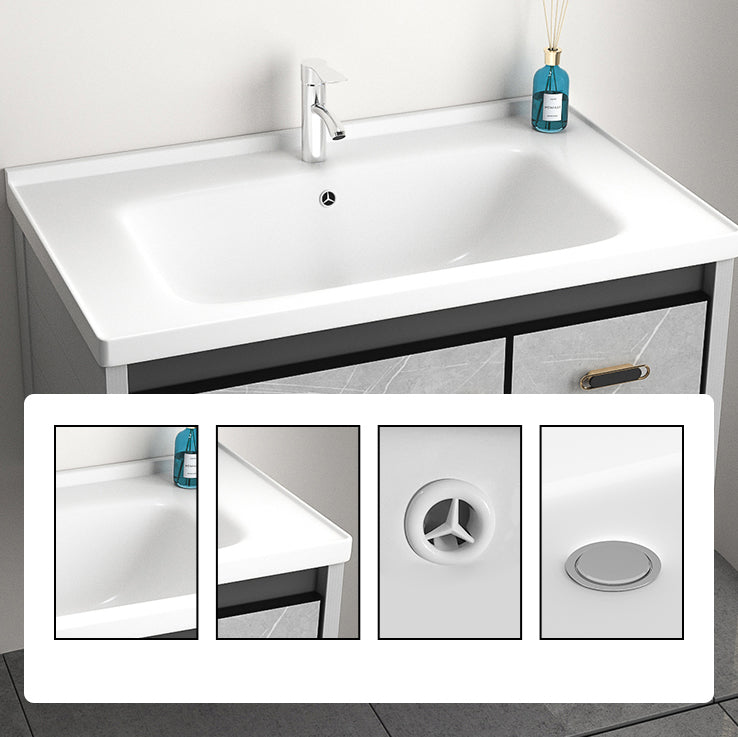 Modern Metal Sink Vanity Wood Wall Mount Faucet Included Bathroom Vanity Clearhalo 'Bathroom Remodel & Bathroom Fixtures' 'Bathroom Vanities' 'bathroom_vanities' 'Home Improvement' 'home_improvement' 'home_improvement_bathroom_vanities' 7250334