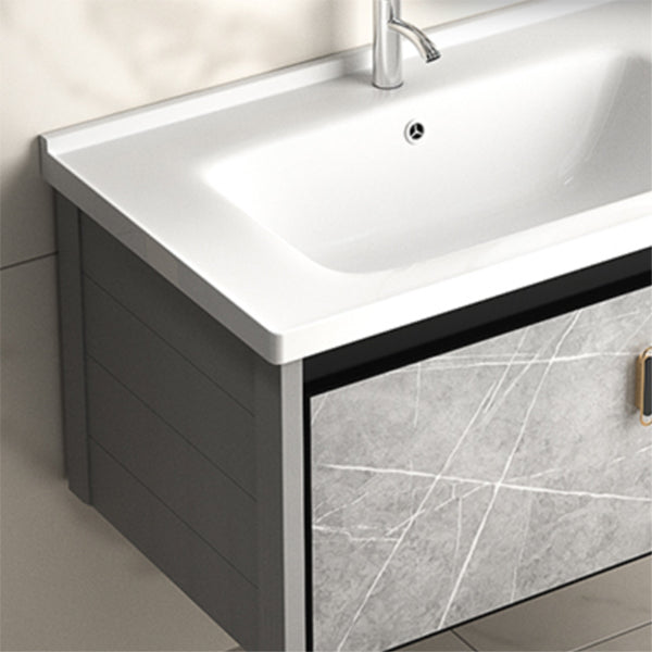Modern Metal Sink Vanity Wood Wall Mount Faucet Included Bathroom Vanity Clearhalo 'Bathroom Remodel & Bathroom Fixtures' 'Bathroom Vanities' 'bathroom_vanities' 'Home Improvement' 'home_improvement' 'home_improvement_bathroom_vanities' 7250335