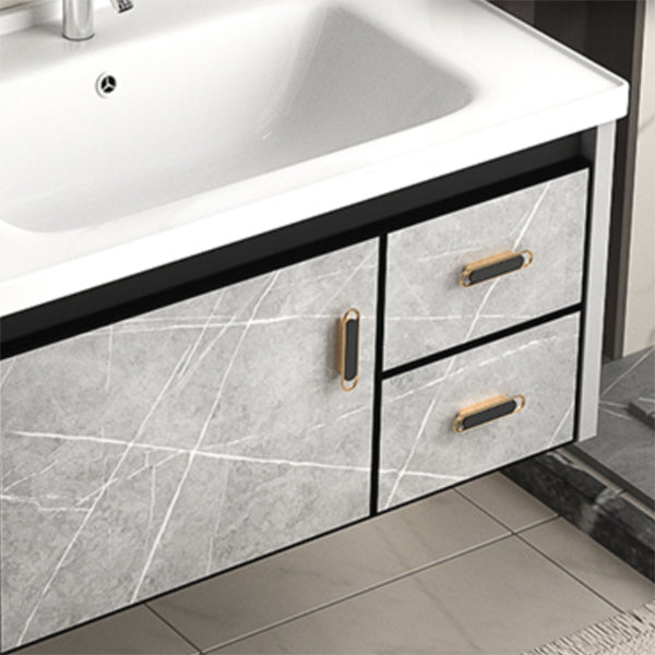 Modern Metal Sink Vanity Wood Wall Mount Faucet Included Bathroom Vanity Clearhalo 'Bathroom Remodel & Bathroom Fixtures' 'Bathroom Vanities' 'bathroom_vanities' 'Home Improvement' 'home_improvement' 'home_improvement_bathroom_vanities' 7250337