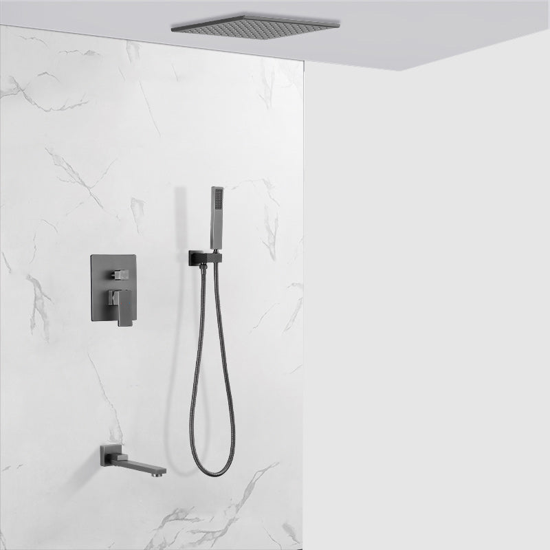 Modern Shower Head Combo Brass Ceiling Mounted Adjustable Spray Pattern Shower Combo Clearhalo 'Bathroom Remodel & Bathroom Fixtures' 'Home Improvement' 'home_improvement' 'home_improvement_shower_faucets' 'Shower Faucets & Systems' 'shower_faucets' 'Showers & Bathtubs Plumbing' 'Showers & Bathtubs' 7250634