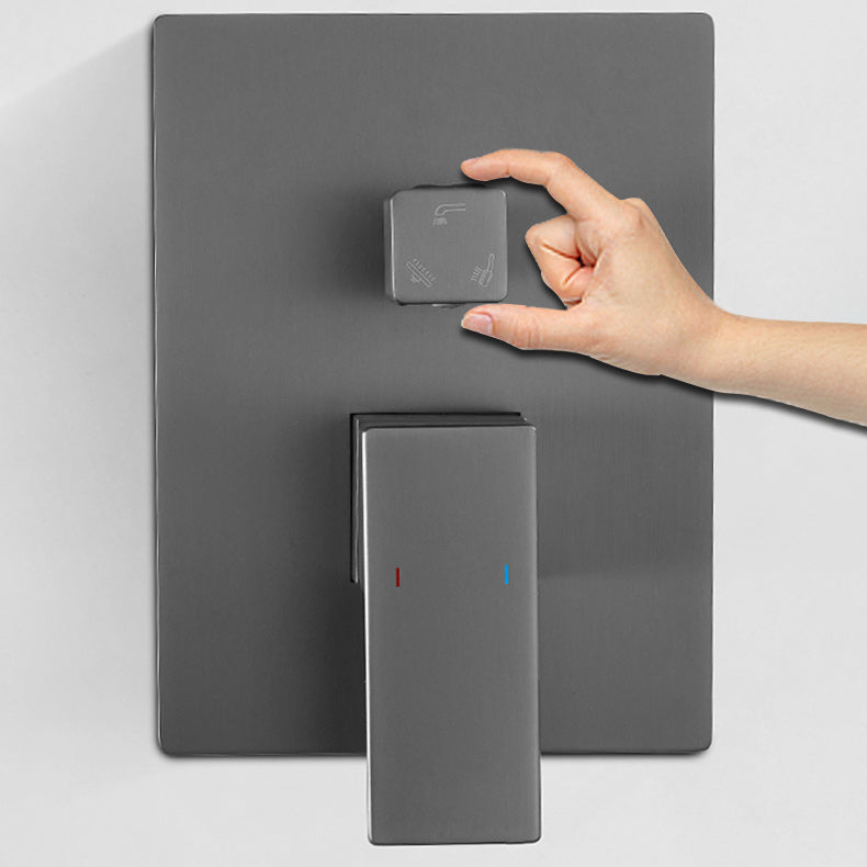 Modern Shower Head Combo Brass Ceiling Mounted Adjustable Spray Pattern Shower Combo Clearhalo 'Bathroom Remodel & Bathroom Fixtures' 'Home Improvement' 'home_improvement' 'home_improvement_shower_faucets' 'Shower Faucets & Systems' 'shower_faucets' 'Showers & Bathtubs Plumbing' 'Showers & Bathtubs' 7250638