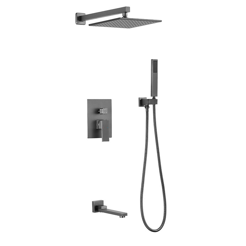 Modern Shower Head Combo Brass Ceiling Mounted Adjustable Spray Pattern Shower Combo Clearhalo 'Bathroom Remodel & Bathroom Fixtures' 'Home Improvement' 'home_improvement' 'home_improvement_shower_faucets' 'Shower Faucets & Systems' 'shower_faucets' 'Showers & Bathtubs Plumbing' 'Showers & Bathtubs' 7250640