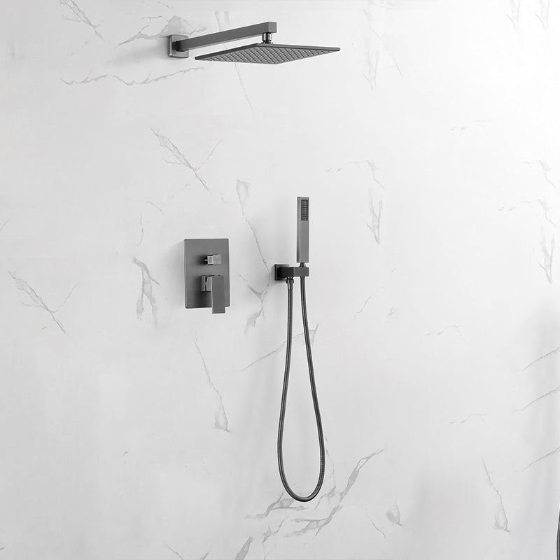 Modern Shower Head Combo Brass Ceiling Mounted Adjustable Spray Pattern Shower Combo Gun Grey Hand Spray & In-Wall Top Spray Clearhalo 'Bathroom Remodel & Bathroom Fixtures' 'Home Improvement' 'home_improvement' 'home_improvement_shower_faucets' 'Shower Faucets & Systems' 'shower_faucets' 'Showers & Bathtubs Plumbing' 'Showers & Bathtubs' 7250641