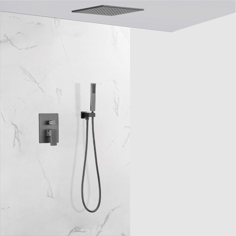 Modern Shower Head Combo Brass Ceiling Mounted Adjustable Spray Pattern Shower Combo Gun Grey Hand Spray & Ceiling Spray Clearhalo 'Bathroom Remodel & Bathroom Fixtures' 'Home Improvement' 'home_improvement' 'home_improvement_shower_faucets' 'Shower Faucets & Systems' 'shower_faucets' 'Showers & Bathtubs Plumbing' 'Showers & Bathtubs' 7250644