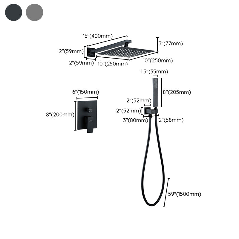 Modern Shower Head Combo Brass Ceiling Mounted Adjustable Spray Pattern Shower Combo Clearhalo 'Bathroom Remodel & Bathroom Fixtures' 'Home Improvement' 'home_improvement' 'home_improvement_shower_faucets' 'Shower Faucets & Systems' 'shower_faucets' 'Showers & Bathtubs Plumbing' 'Showers & Bathtubs' 7250653