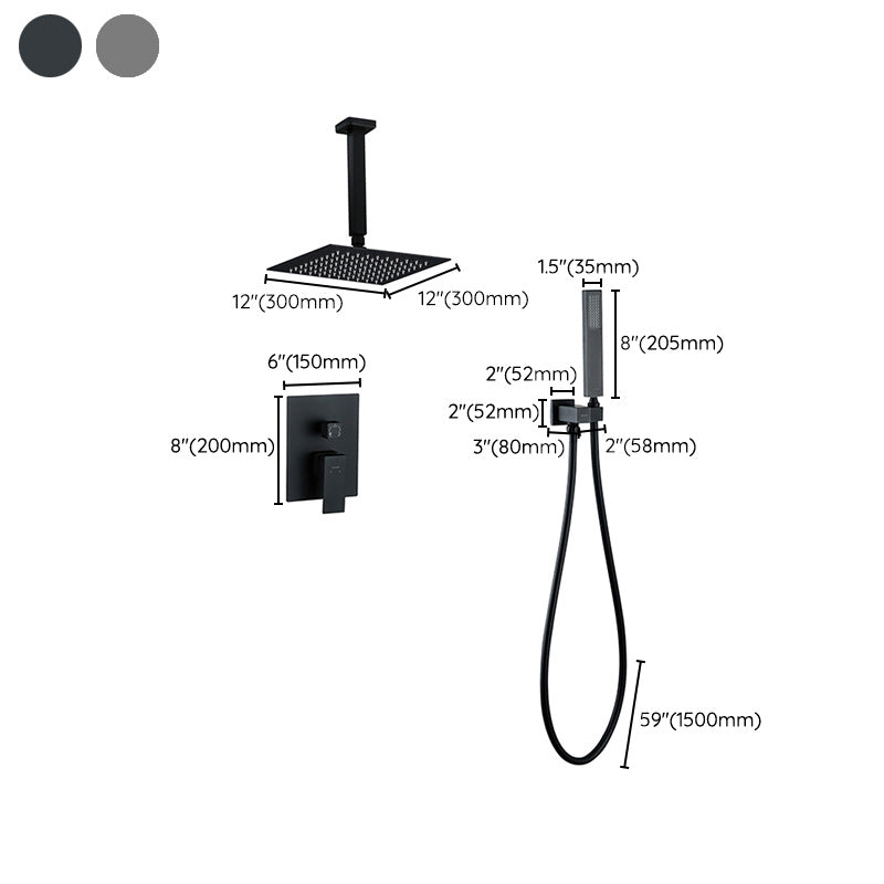 Modern Shower Head Combo Brass Ceiling Mounted Adjustable Spray Pattern Shower Combo Clearhalo 'Bathroom Remodel & Bathroom Fixtures' 'Home Improvement' 'home_improvement' 'home_improvement_shower_faucets' 'Shower Faucets & Systems' 'shower_faucets' 'Showers & Bathtubs Plumbing' 'Showers & Bathtubs' 7250658