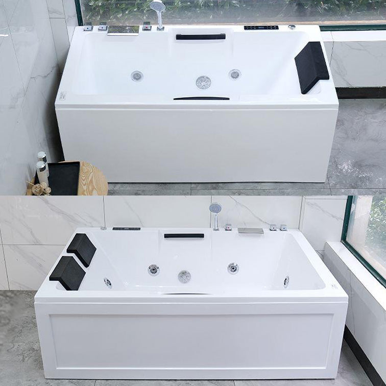 Modern Stand Alone Bath Acrylic Soaking White Rectangular Bathtub Clearhalo 'Bathroom Remodel & Bathroom Fixtures' 'Bathtubs' 'Home Improvement' 'home_improvement' 'home_improvement_bathtubs' 'Showers & Bathtubs' 7251184