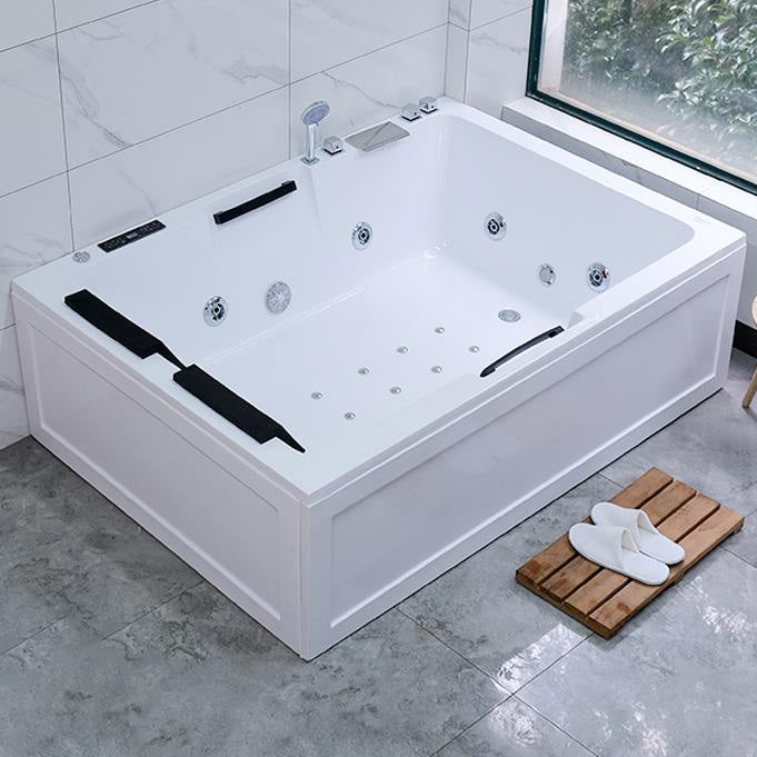 Modern Stand Alone Bath Acrylic Soaking White Rectangular Bathtub Clearhalo 'Bathroom Remodel & Bathroom Fixtures' 'Bathtubs' 'Home Improvement' 'home_improvement' 'home_improvement_bathtubs' 'Showers & Bathtubs' 7251196