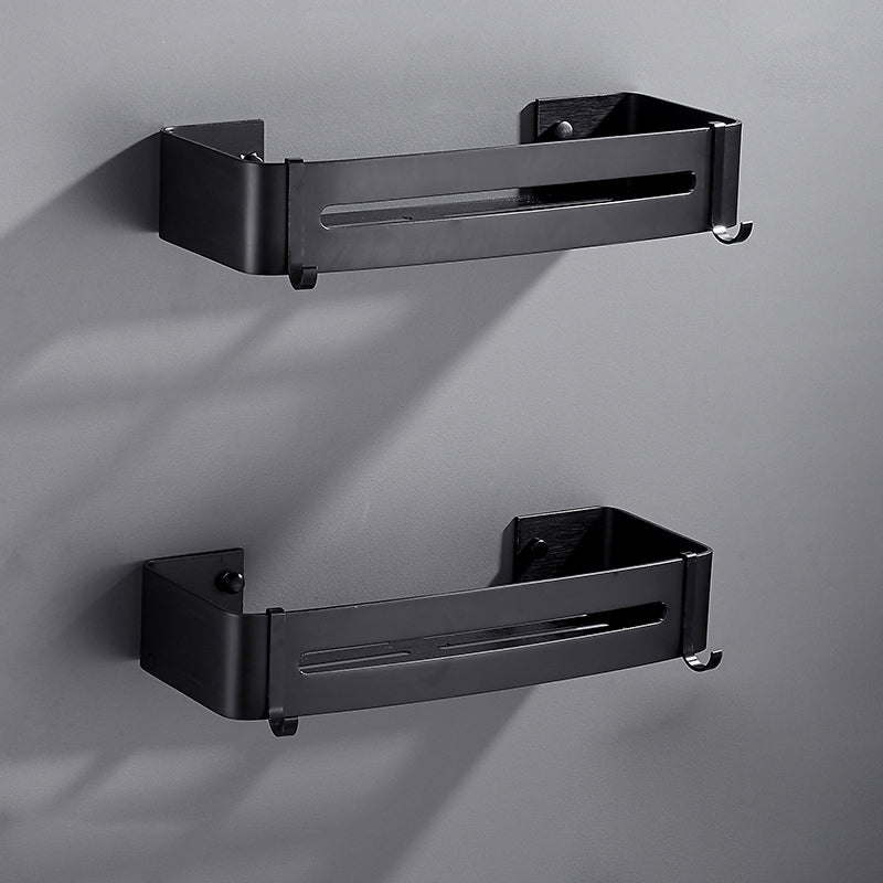 Matte Black Modern Bathroom Accessory Set, Set of 3, Bath Shelf 2 Piece Set Square Bath Shelf Clearhalo 'Bathroom Hardware Sets' 'Bathroom Hardware' 'Bathroom Remodel & Bathroom Fixtures' 'bathroom_hardware_sets' 'Home Improvement' 'home_improvement' 'home_improvement_bathroom_hardware_sets' 7251737