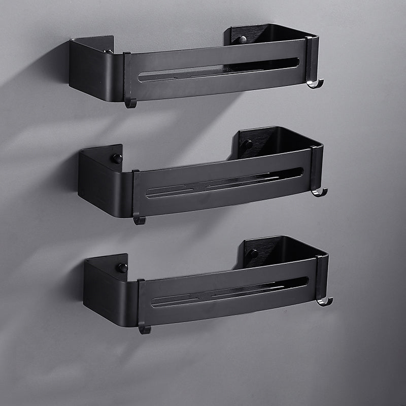 Matte Black Modern Bathroom Accessory Set, Set of 3, Bath Shelf 3 Piece Set Square Bath Shelf Clearhalo 'Bathroom Hardware Sets' 'Bathroom Hardware' 'Bathroom Remodel & Bathroom Fixtures' 'bathroom_hardware_sets' 'Home Improvement' 'home_improvement' 'home_improvement_bathroom_hardware_sets' 7251738