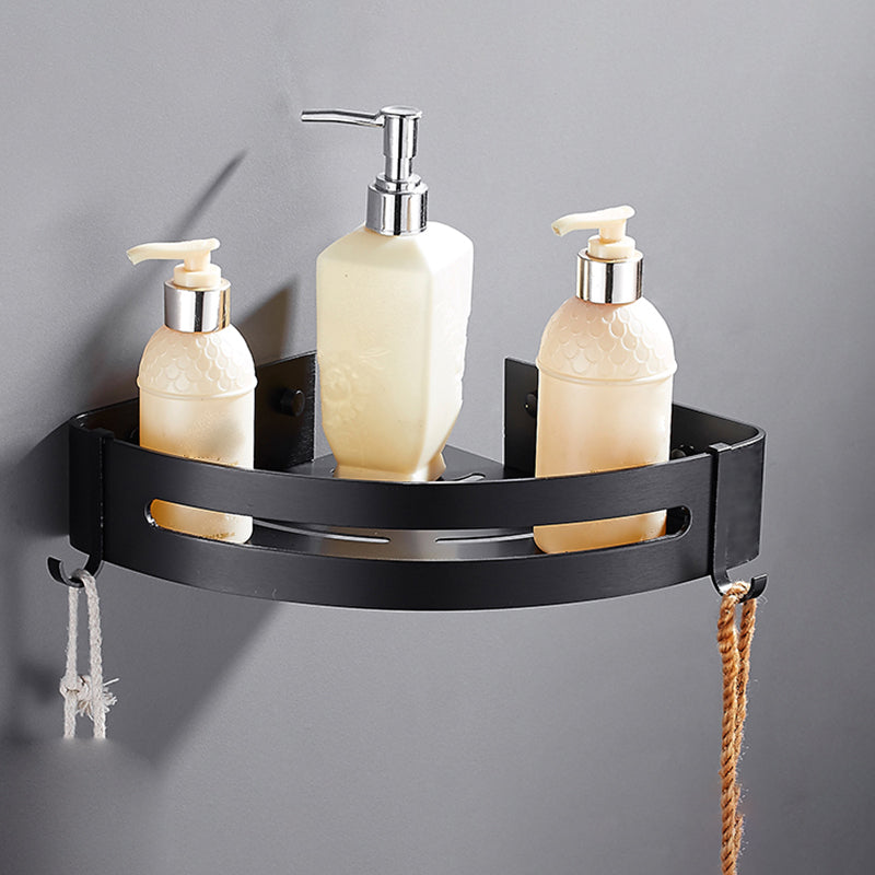 Matte Black Modern Bathroom Accessory Set, Set of 3, Bath Shelf 1 Piece Triangular Bath Shelf Clearhalo 'Bathroom Hardware Sets' 'Bathroom Hardware' 'Bathroom Remodel & Bathroom Fixtures' 'bathroom_hardware_sets' 'Home Improvement' 'home_improvement' 'home_improvement_bathroom_hardware_sets' 7251744