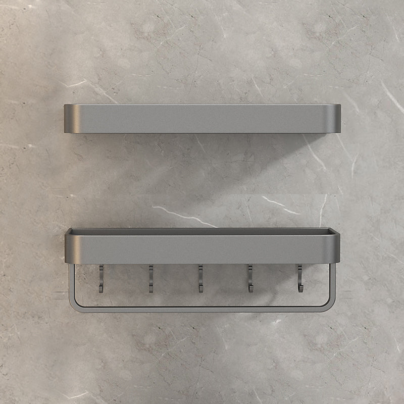 2 Piece Matte Black Modern Bathroom Hardware Set, Bath Shelf, Towel Bar Clearhalo 'Bathroom Hardware Sets' 'Bathroom Hardware' 'Bathroom Remodel & Bathroom Fixtures' 'bathroom_hardware_sets' 'Home Improvement' 'home_improvement' 'home_improvement_bathroom_hardware_sets' 7251756