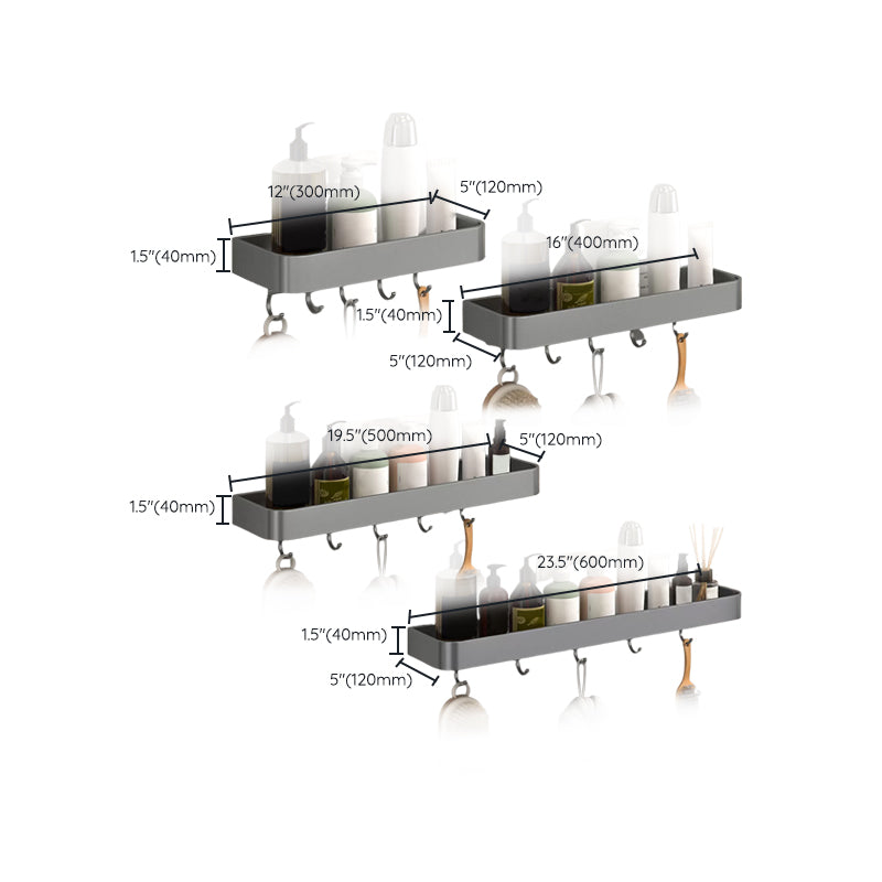 2 Piece Matte Black Modern Bathroom Hardware Set, Bath Shelf, Towel Bar Clearhalo 'Bathroom Hardware Sets' 'Bathroom Hardware' 'Bathroom Remodel & Bathroom Fixtures' 'bathroom_hardware_sets' 'Home Improvement' 'home_improvement' 'home_improvement_bathroom_hardware_sets' 7251783