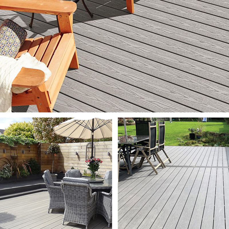 Embossed Composite Deck Plank Nailed Outdoor Patio Deck Tile Kit Clearhalo 'Home Improvement' 'home_improvement' 'home_improvement_outdoor_deck_tiles_planks' 'Outdoor Deck Tiles & Planks' 'Outdoor Flooring & Tile' 'Outdoor Remodel' 'outdoor_deck_tiles_planks' 7253292