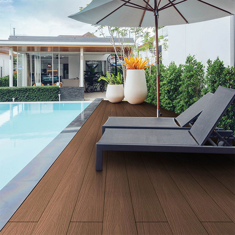 Embossed Composite Deck Plank Nailed Outdoor Patio Deck Tile Kit Clearhalo 'Home Improvement' 'home_improvement' 'home_improvement_outdoor_deck_tiles_planks' 'Outdoor Deck Tiles & Planks' 'Outdoor Flooring & Tile' 'Outdoor Remodel' 'outdoor_deck_tiles_planks' 7253305