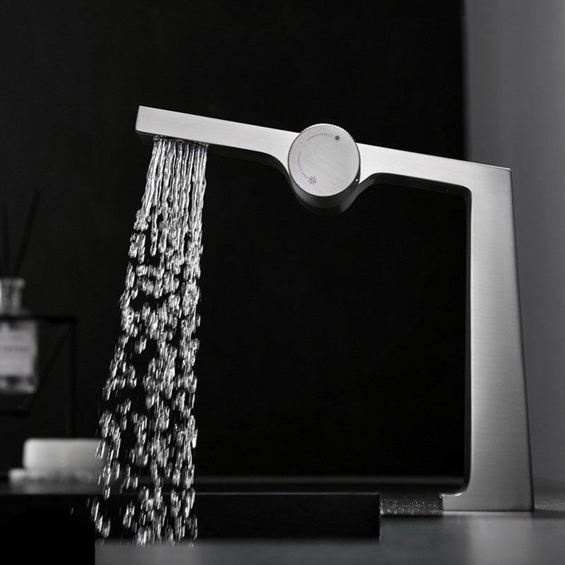 Contemporary Vessel Sink Bathroom Faucet Knob Handle Low Arc Vessel Sink Faucet Gun Grey Clearhalo 'Bathroom Remodel & Bathroom Fixtures' 'Bathroom Sink Faucets' 'Bathroom Sinks & Faucet Components' 'bathroom_sink_faucets' 'Home Improvement' 'home_improvement' 'home_improvement_bathroom_sink_faucets' 7253341