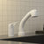Vessel Sink Faucet Lever Handle Swivel Spout with Pull Down Sprayer White Clearhalo 'Bathroom Remodel & Bathroom Fixtures' 'Bathroom Sink Faucets' 'Bathroom Sinks & Faucet Components' 'bathroom_sink_faucets' 'Home Improvement' 'home_improvement' 'home_improvement_bathroom_sink_faucets' 7253356