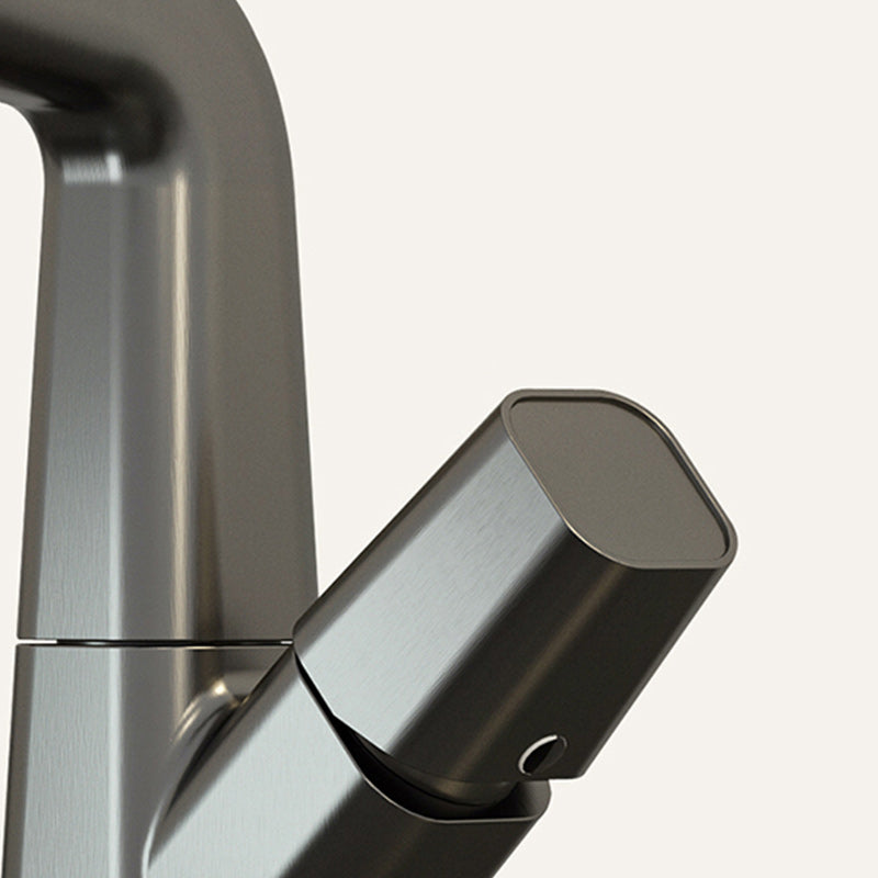 Modern Vessel Sink Faucet Knob Handle Swivel Spout with Pull Down Sprayer Clearhalo 'Bathroom Remodel & Bathroom Fixtures' 'Bathroom Sink Faucets' 'Bathroom Sinks & Faucet Components' 'bathroom_sink_faucets' 'Home Improvement' 'home_improvement' 'home_improvement_bathroom_sink_faucets' 7253375