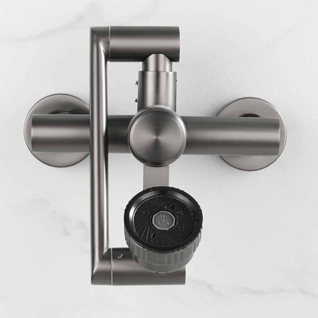 Modern Wall Mounted Kitchen Faucet Single Handle Faucet in Chrome Clearhalo 'Home Improvement' 'home_improvement' 'home_improvement_kitchen_faucets' 'Kitchen Faucets' 'Kitchen Remodel & Kitchen Fixtures' 'Kitchen Sinks & Faucet Components' 'kitchen_faucets' 7253388