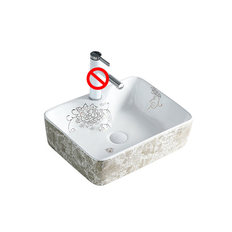 Contemporary Bathroom Sink Porcelain Rectangular Vessel Sink(Not Including Faucet) 18.9"L x 14.6"W x 5.3"H Light Gray 1 Hole Faucets Clearhalo 'Bathroom Remodel & Bathroom Fixtures' 'Bathroom Sinks & Faucet Components' 'Bathroom Sinks' 'bathroom_sink' 'Home Improvement' 'home_improvement' 'home_improvement_bathroom_sink' 7253458