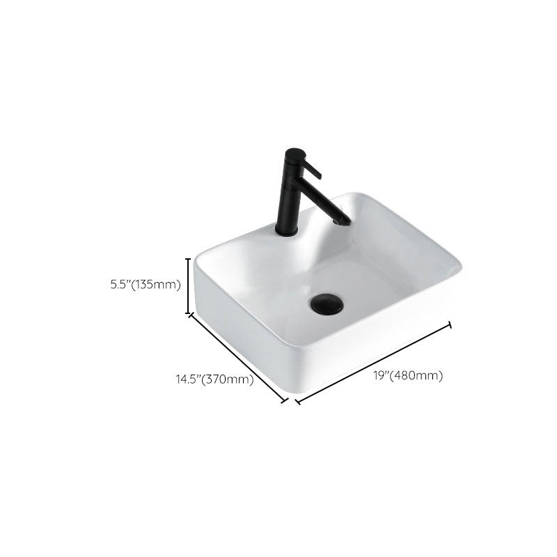 Contemporary Bathroom Sink Porcelain Rectangular Vessel Sink(Not Including Faucet) Clearhalo 'Bathroom Remodel & Bathroom Fixtures' 'Bathroom Sinks & Faucet Components' 'Bathroom Sinks' 'bathroom_sink' 'Home Improvement' 'home_improvement' 'home_improvement_bathroom_sink' 7253484