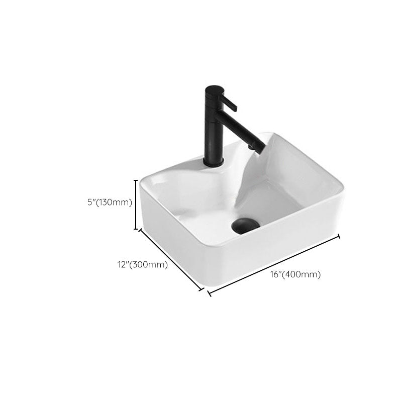 Contemporary Bathroom Sink Porcelain Rectangular Vessel Sink(Not Including Faucet) Clearhalo 'Bathroom Remodel & Bathroom Fixtures' 'Bathroom Sinks & Faucet Components' 'Bathroom Sinks' 'bathroom_sink' 'Home Improvement' 'home_improvement' 'home_improvement_bathroom_sink' 7253485