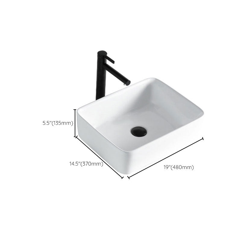 Contemporary Bathroom Sink Porcelain Rectangular Vessel Sink(Not Including Faucet) Clearhalo 'Bathroom Remodel & Bathroom Fixtures' 'Bathroom Sinks & Faucet Components' 'Bathroom Sinks' 'bathroom_sink' 'Home Improvement' 'home_improvement' 'home_improvement_bathroom_sink' 7253486