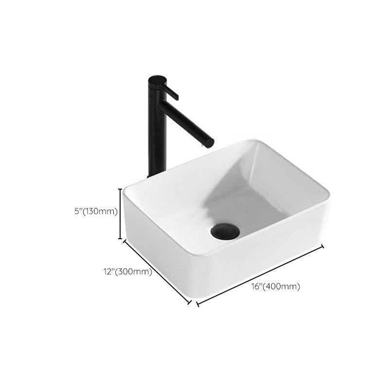 Contemporary Bathroom Sink Porcelain Rectangular Vessel Sink(Not Including Faucet) Clearhalo 'Bathroom Remodel & Bathroom Fixtures' 'Bathroom Sinks & Faucet Components' 'Bathroom Sinks' 'bathroom_sink' 'Home Improvement' 'home_improvement' 'home_improvement_bathroom_sink' 7253487