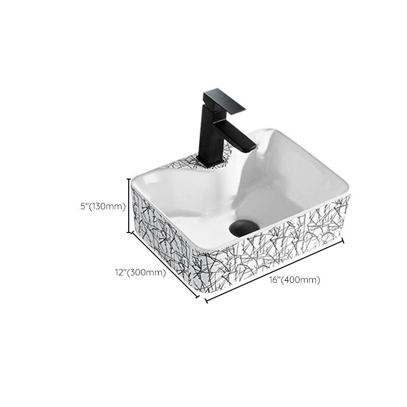 Contemporary Bathroom Sink Porcelain Rectangular Vessel Sink(Not Including Faucet) Clearhalo 'Bathroom Remodel & Bathroom Fixtures' 'Bathroom Sinks & Faucet Components' 'Bathroom Sinks' 'bathroom_sink' 'Home Improvement' 'home_improvement' 'home_improvement_bathroom_sink' 7253501