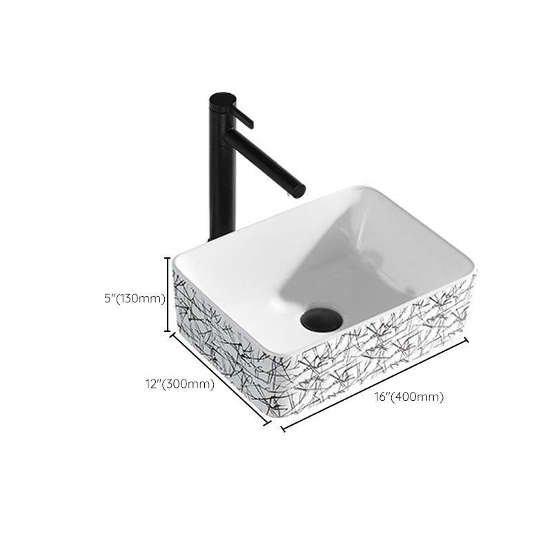 Contemporary Bathroom Sink Porcelain Rectangular Vessel Sink(Not Including Faucet) Clearhalo 'Bathroom Remodel & Bathroom Fixtures' 'Bathroom Sinks & Faucet Components' 'Bathroom Sinks' 'bathroom_sink' 'Home Improvement' 'home_improvement' 'home_improvement_bathroom_sink' 7253503
