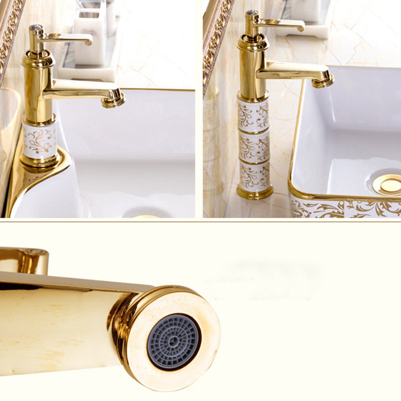 Traditional Vessel Sink Porcelain with Pop-Up Drain and Faucet Vessel Lavatory Sink Clearhalo 'Bathroom Remodel & Bathroom Fixtures' 'Bathroom Sinks & Faucet Components' 'Bathroom Sinks' 'bathroom_sink' 'Home Improvement' 'home_improvement' 'home_improvement_bathroom_sink' 7253543